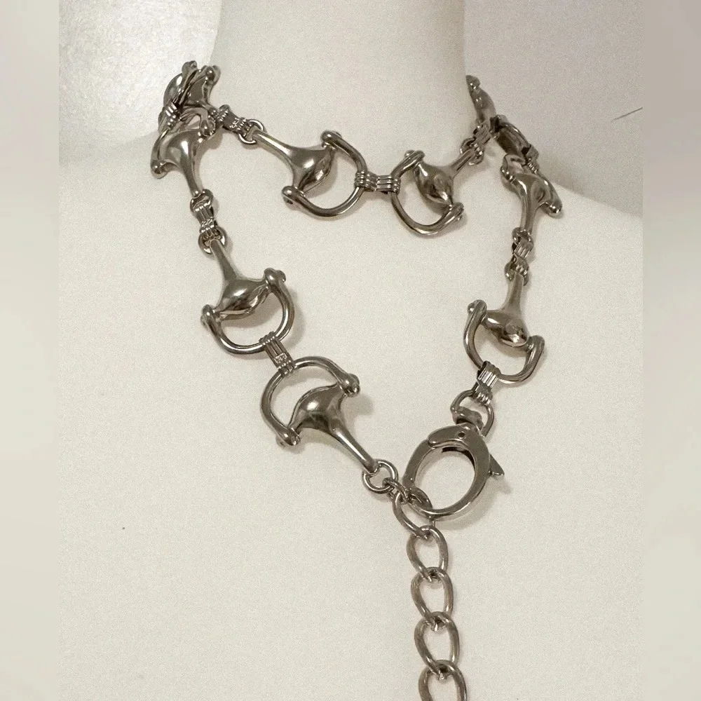 Horsebit 🐎 Metal Chain Belt Long EUC 50in Y2K